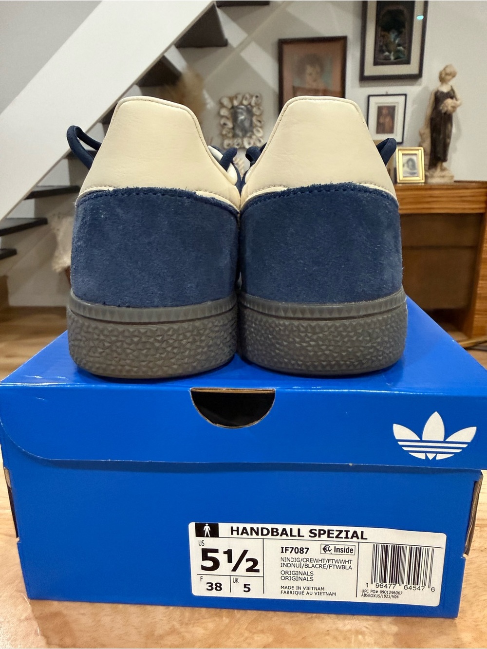 adidas Spezial Suede Sneakers in Navy and White - Picture 4 of 5